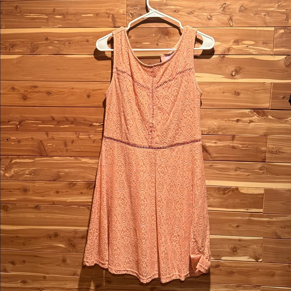 Alya Peach Lace Dress